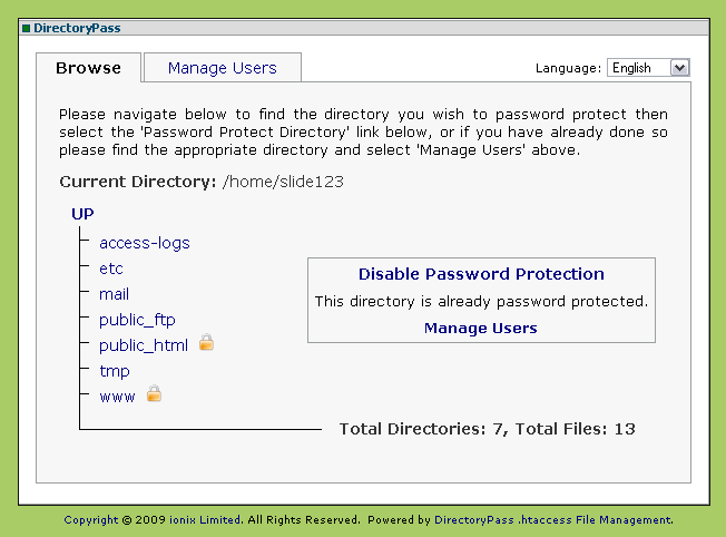 directory pass password program